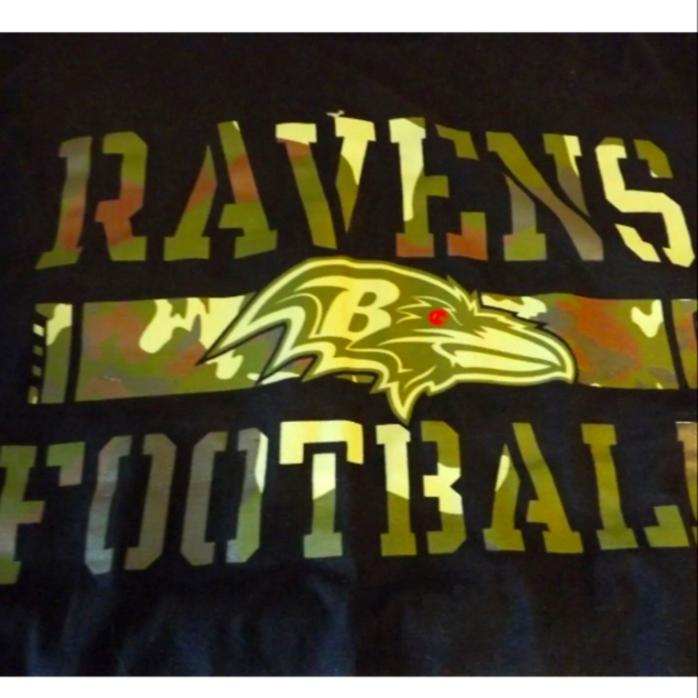 NFL Ravens Black & Camouflage men's long sleeve shirt size XL